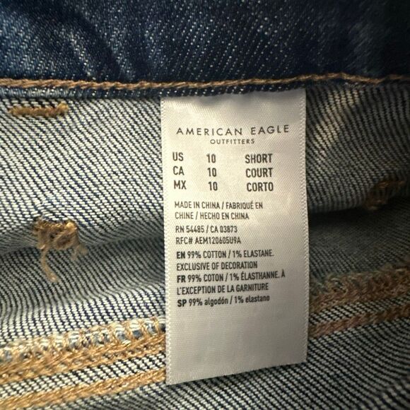 NEW American Eagle Jeans Womens 10 Super High Rise Baggy Straight Short Stretch - Picture 10 of 13